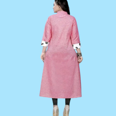 Texpa Pl Women Printed Straight Kurta(Pink, Maroon)