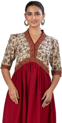 Crazy Needle Women A-line Purple Midi/Calf Length Dress