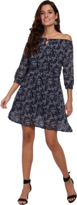 V-MART Women A-line Dark Blue, Dark Blue Dress