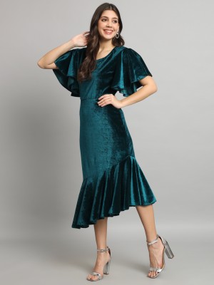 Vaararo Women A-line Dark Blue Dress