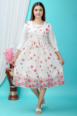 LAMIYA DRESSES Women A-line Pink Above Knee/Mid Thigh Length Dress