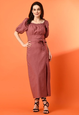 Fiorenza Women Maxi Maroon Full Length Dress