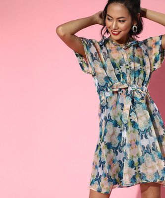 ATHENA Women Shirt Multicolor Above Knee/Mid Thigh Length Dress