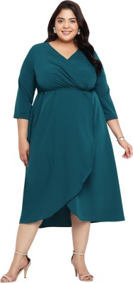 wild U Women Wrap Green Dress