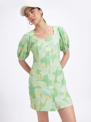 Glitchez Women Sheath Green Mini/Short Dress