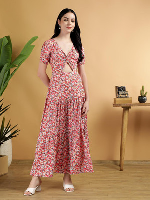 KOTTY Women Maxi Multicolor Ankle Length Dress