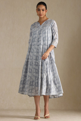 soch Women A-line Grey Midi/Calf Length Dress