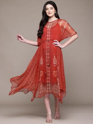 aarke Ritu Kumar Women Kaftan Red Maxi/Full Length Dress
