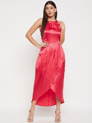 Color Cocktail Women Maxi Pink Midi/Calf Length Dress