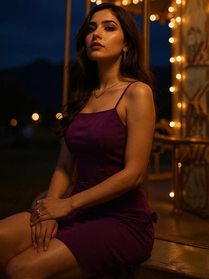 ZUMMER Women Bodycon Purple Above Knee/Mid Thigh Length Dress