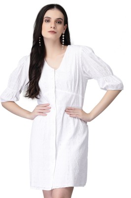 GLOBAL REPUBLIC Women High Low White Dress