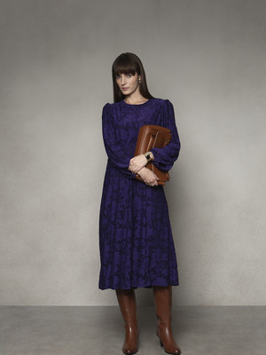 VERO MODA Women A-line Purple Midi/Calf Length Dress