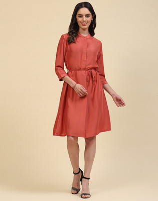 MONTE CARLO Women A-line Pink Midi/Calf Length Dress