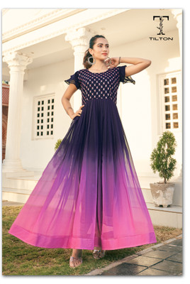 Tilton Women Fit and Flare Multicolor Maxi/Full Length Dress