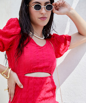 Pina Colada Women A-line Pink Mini/Short Dress