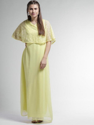 La Zoire Women Maxi Yellow Full Length Dress
