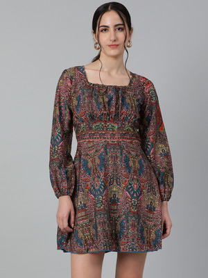 KOTTY Women Fit and Flare Multicolor Mini/Short Dress