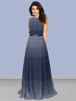 Kashonaa Women Gown Blue Maxi/Full Length Dress