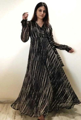 Herway Women Gown Black Maxi/Full Length Dress