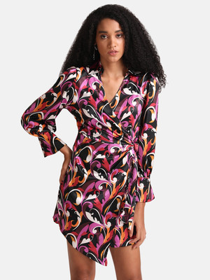 KAZO Women Fit and Flare Multicolor Mini/Short Dress
