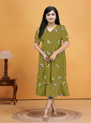 F Plus fashion Women Maxi Multicolor Midi/Calf Length Dress