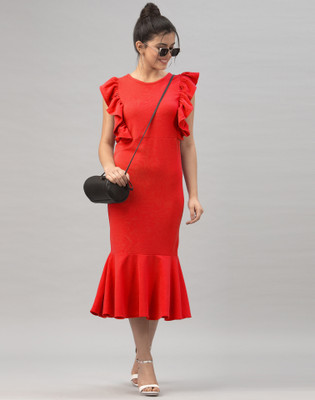 Selvia Women Bodycon Red Dress