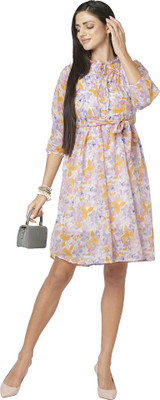 sahil fashion Women A-line Multicolor Above Knee/Mid Thigh Length Dress