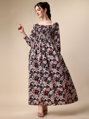amar fashion Women Maxi Black, White, Pink Full Length Dress