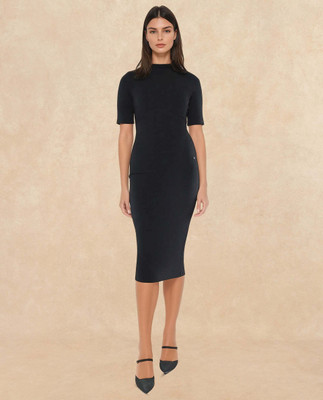 RAREISM Women A-line Black Maxi/Full Length Dress
