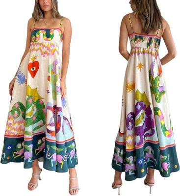 Thelittle Women Gown Multicolor Midi/Calf Length Dress