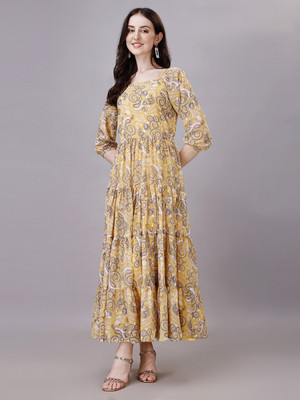BEELEE TYPS Flared/A-line Gown(Yellow)