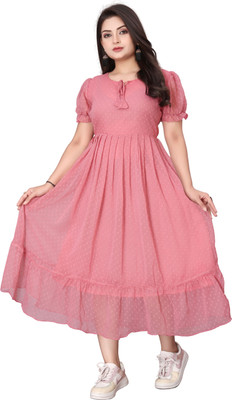 Bhadani Women Maxi Pink Full Length Dress