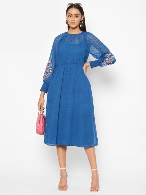 House Of Kkarma Women A-line Blue Dress