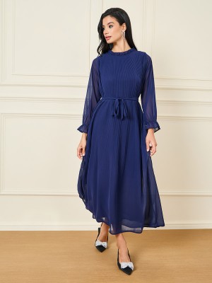 Styli Women A-line Blue Dress