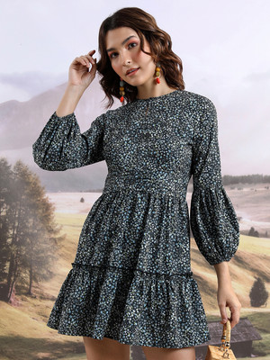 Tokyo Talkies Women Fit and Flare Black Mini/Short Dress
