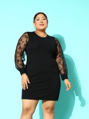 CURVE BY KASSUALLY Women Bodycon Black Dress