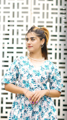 Rizqin Women A-line Light Green Below Knee Dress