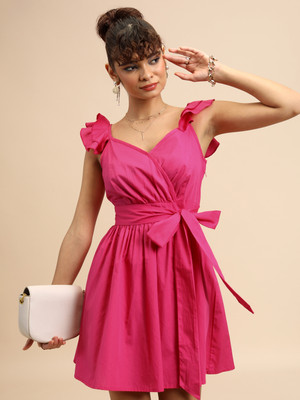 Tokyo Talkies Women Shirt Pink Above Knee/Mid Thigh Length Dress