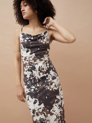 Ginger by Lifestyle Women Bodycon Brown Midi/Calf Length Dress