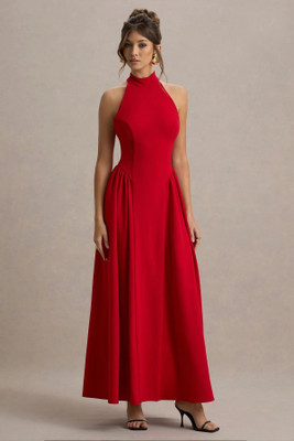 METRONAUT Women A-line Red Maxi/Full Length Dress