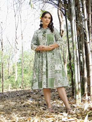 Stylum Women A-line Green Maxi/Full Length Dress