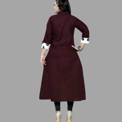 Suhani Creationnm Women Striped A-line Kurta(Red, Pink)