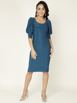 Dressberry Women Sheath Blue Dress