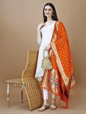 DEVANGI Pure Silk Woven Women Dupatta