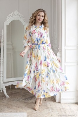 Russian Women A-line Multicolor Dress