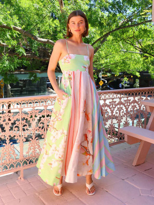 Routes by All About You Women A-line Multicolor Maxi/Full Length Dress