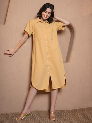 PP Vastram Women Shirt Multicolor Below Knee Dress