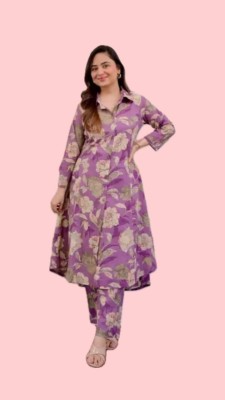 THE LADIES FASHION Women Ethnic Dress Purple Dress