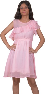 Turtlebay Clothing Women Fit and Flare Pink Dress