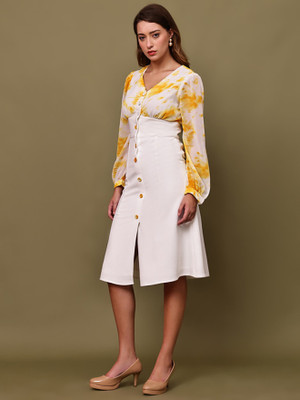 Ananta Ysela Women High Low Multicolor Knee Length Dress